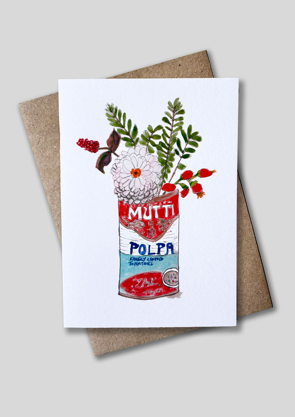 Rosehip and Dahlia card