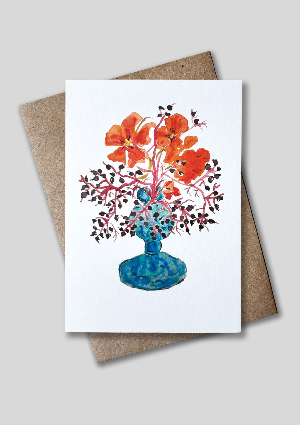 Nasturtium and Elderberries card
